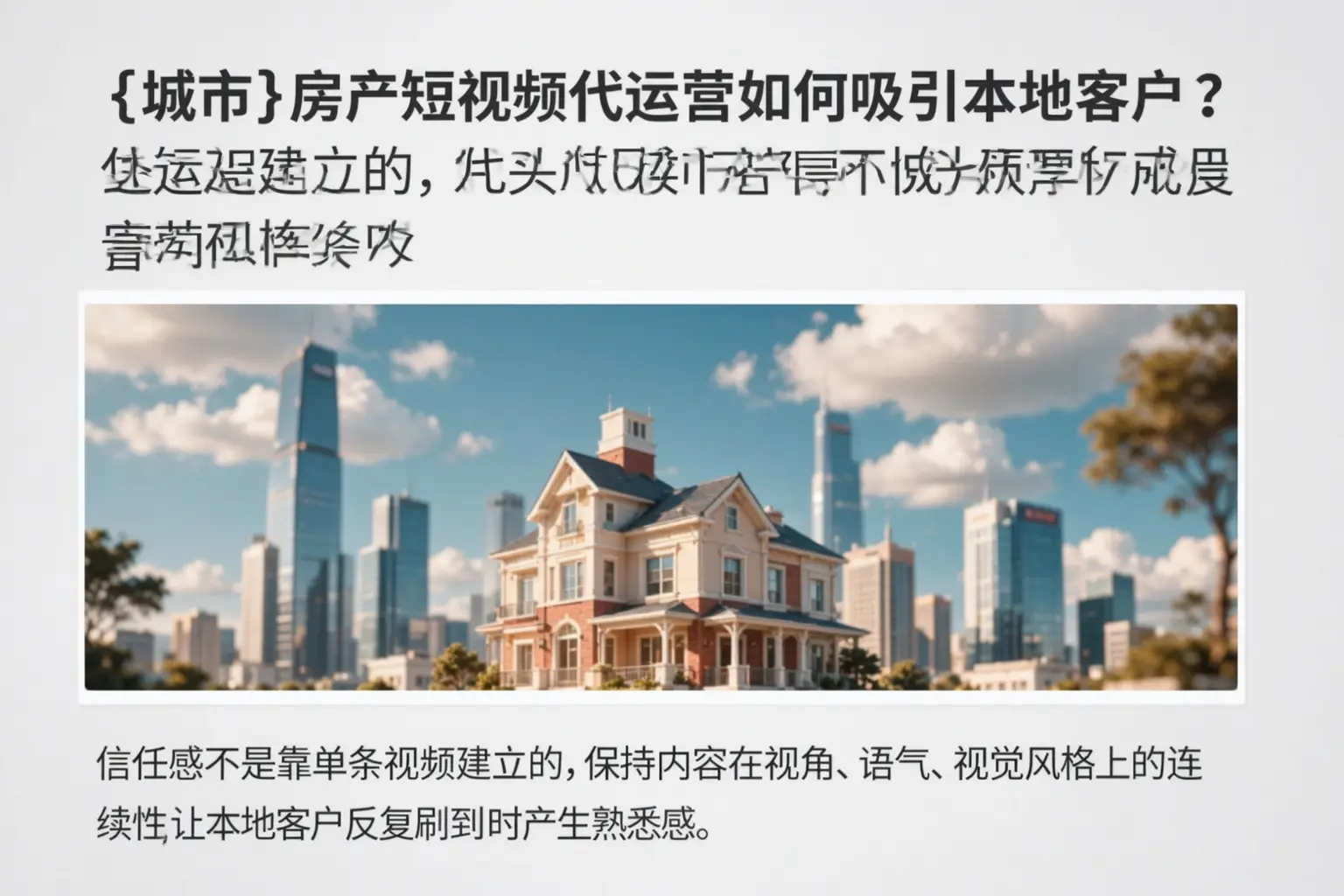 丹阳房产短视频代运营如何吸引本地客户?